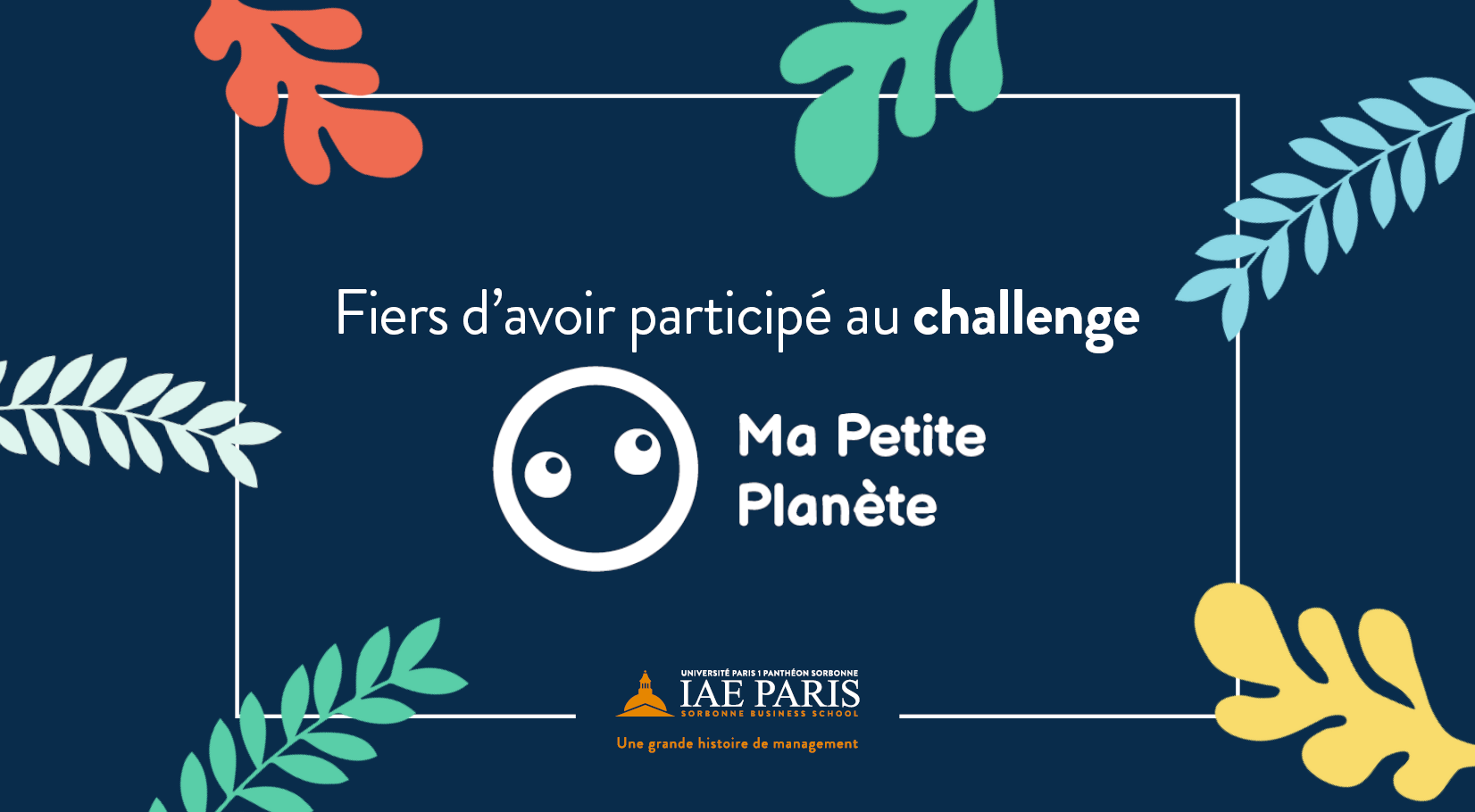 Visuel : Fiers d'avoir participé au challenge Ma Petite Planète 