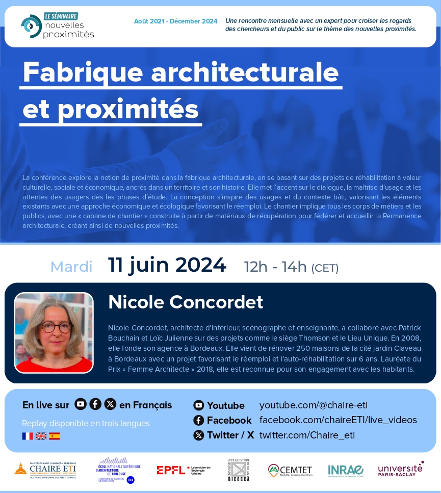 Nicole condorcet, Résumé du séminaire nouvelles proximités