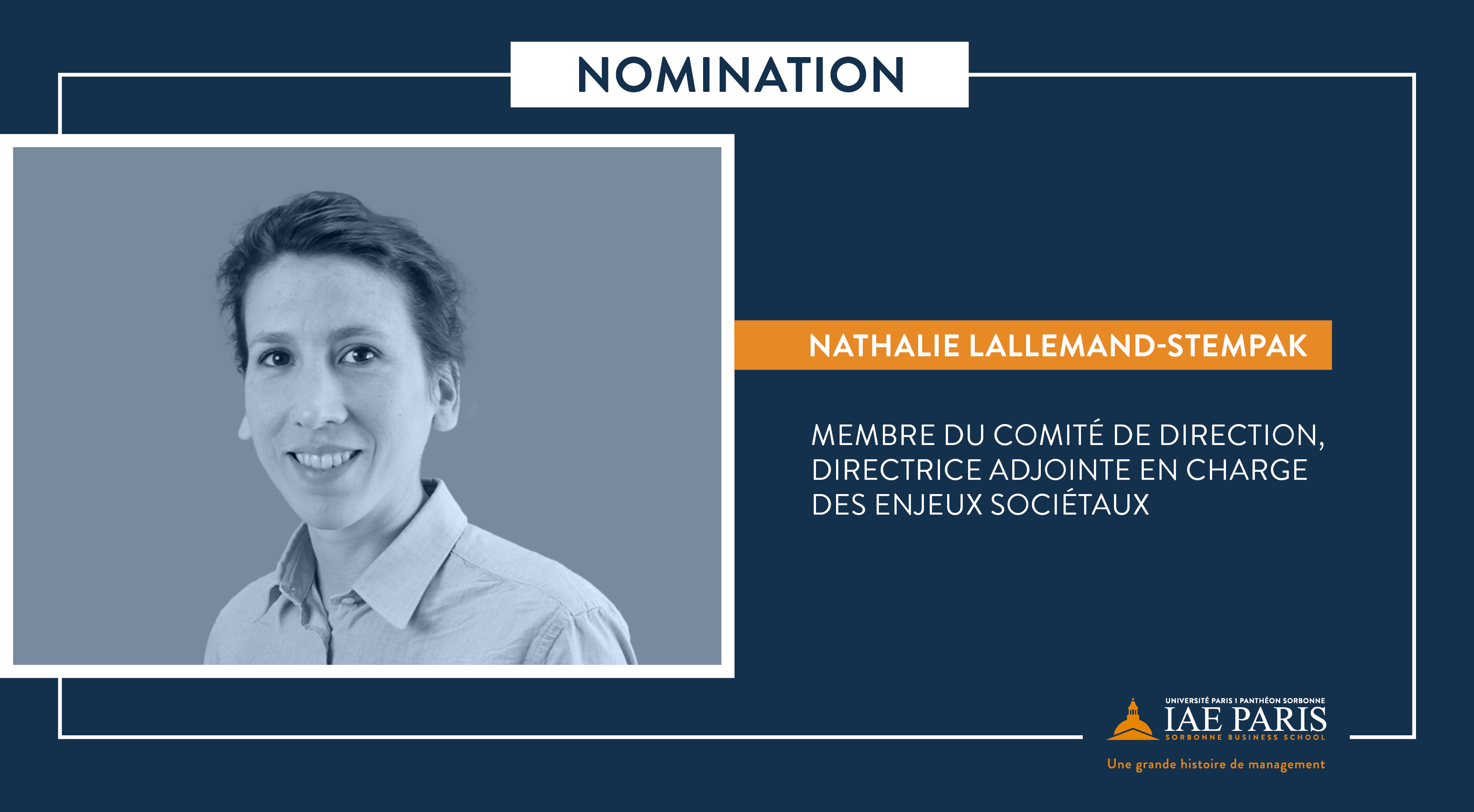 Nomination Nathalie LALLEMAND-STEMPAK