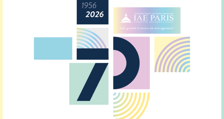 Meilleurs voeux 2026 ! 70 ans écrit avec la date 1956-2026 et des carrés en dégradé de couleurs pâles 