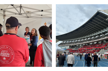 Stade charléty et tee shirt rouge de la SMLH