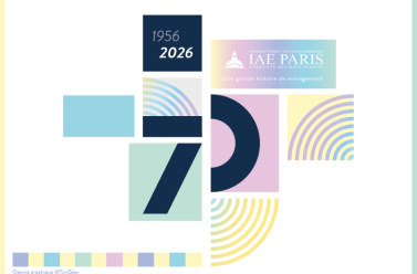 Meilleurs voeux 2026 ! 70 ans écrit avec la date 1956-2026 et des carrés en dégradé de couleurs pâles 