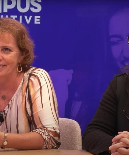 Géraldine et Karen sur le plateau de Campus Channel