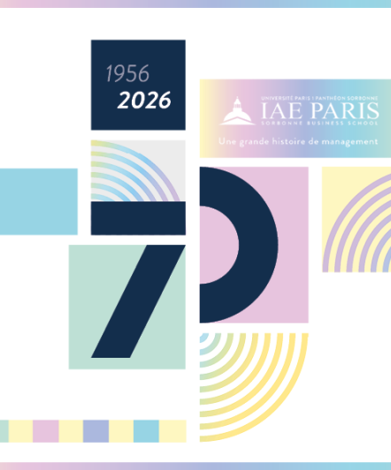 Meilleurs voeux 2026 ! 70 ans écrit avec la date 1956-2026 et des carrés en dégradé de couleurs pâles 