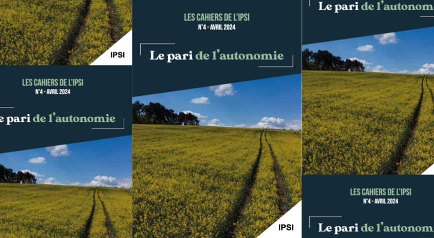 Couverture des cahiers de l'ipsi n°4. Titre : le pari de l'autonomie. Photo de couverture : champs