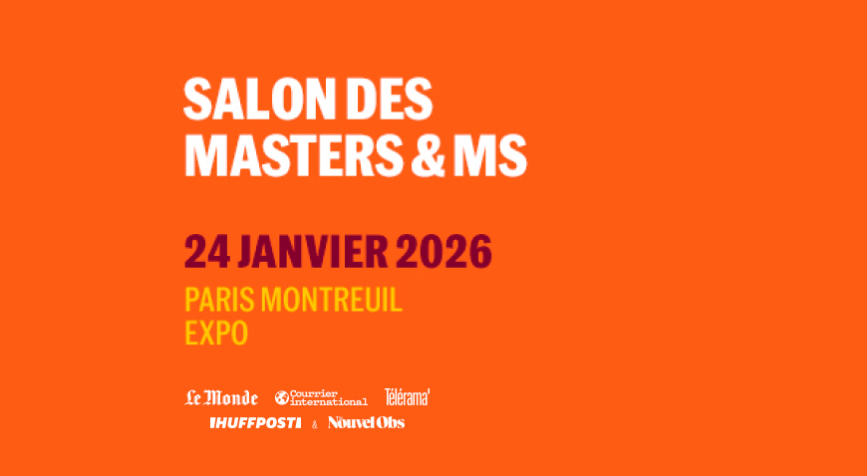 Toutes les infos relatives au salon écrites sur un fond orange flashy