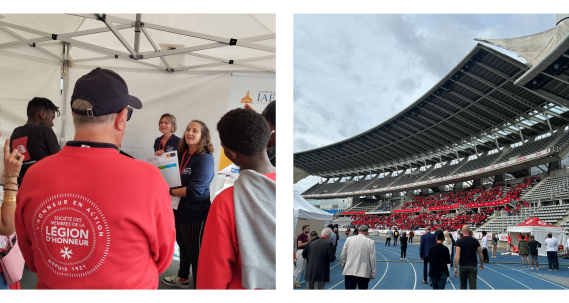 Stade charléty et tee shirt rouge de la SMLH